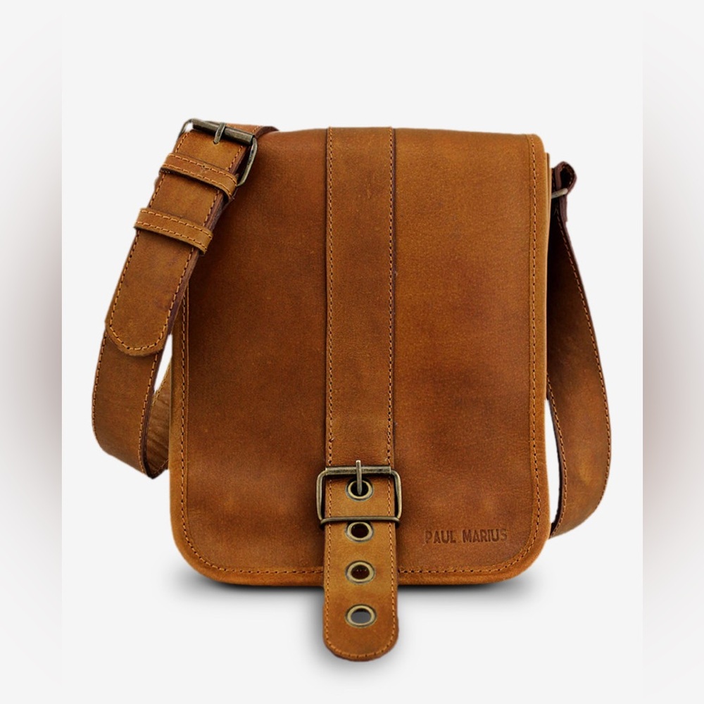 *New* Paul Marius BROWN LEATHER SHOULDER BAG